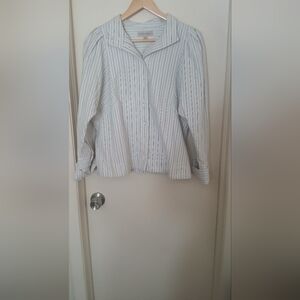 Banana Republic Women's Striped Puff Sleeve Shirt Size Medium